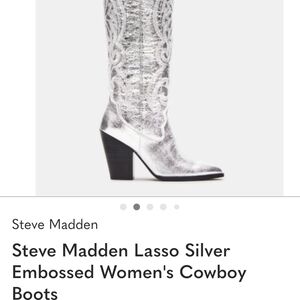 Steve Madden Silver Textured Heeled Boots